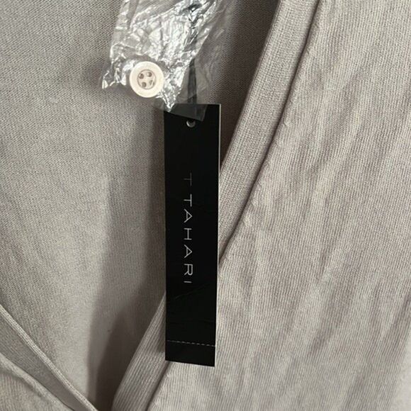 Tahari Cardigan with wide sleeves. Color pale platinum - Picture 6 of 7